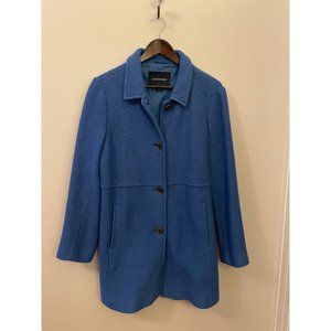 Lands End Button Up Long Coat Wool Blend Women Size 14